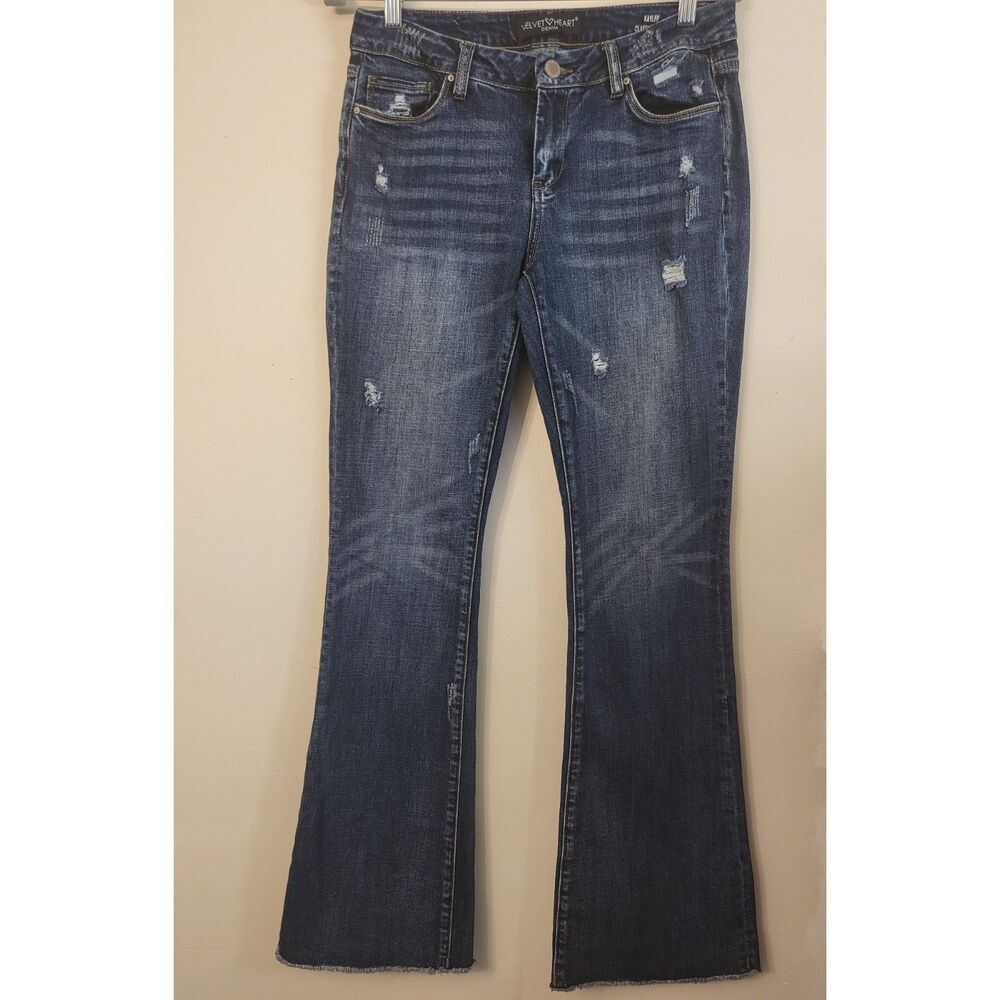 Velvet Heart Kaylee Medium Wash Classic‎ Flare Jeans Women Size 28 Trendy Spring